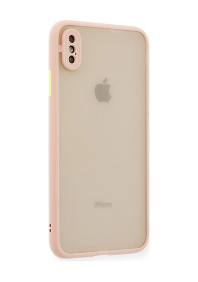 Apple Apple Uyumlu iPhone Xs Max Kılıf Montreal Silikon Kapak - Pembe 0.2M-Çok Renkli