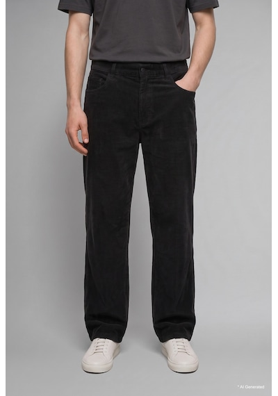 Defacto Baggy Fit Geniş Kalıp Normal Bel Geniş Paça Kadife Pantolon H3894ax26wnar104 Antrasit-ar104