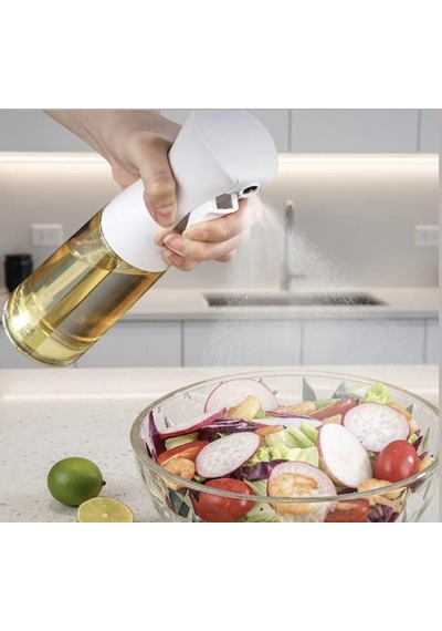 Püskürtmeli Sprey Yağdanlık Cam Şişe Airfryer Sprey Yağdanlık Beyaz