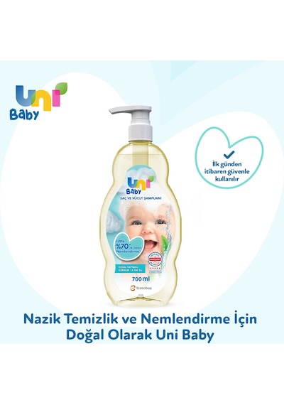 Uni Baby Bebek Saç ve Vücut Şampuanı 3 x 700 ML
