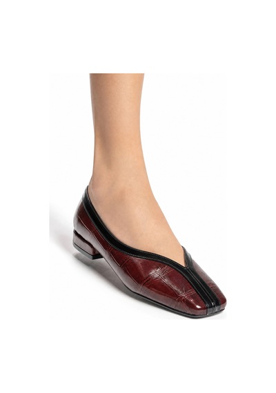 Luvi Shoes Helene Bordo Baskı Kadın Babet Ayakkabı
