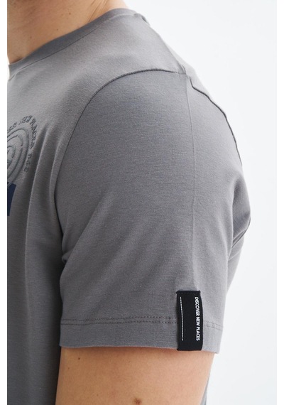AR-MA Arma Erkek Regular Fit Yazı Baskılı Süprem Bisiklet Yaka Tişört Y29344472302 Gri