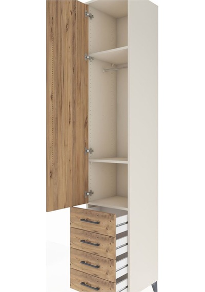 Hyperion Dolap 3 Raflı 4 Çekmeceli Tek Askılı 44x44x243 Aytaşı-çam Aytası Hyperion Dolap 3 Raflı 4 Çekmeceli Tek Askılı 44x44x243 Aytaşı-çam Aytası