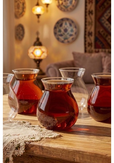 12 Adet Üsküdar Çay Bardağı Seti 200 Ml Beyaz