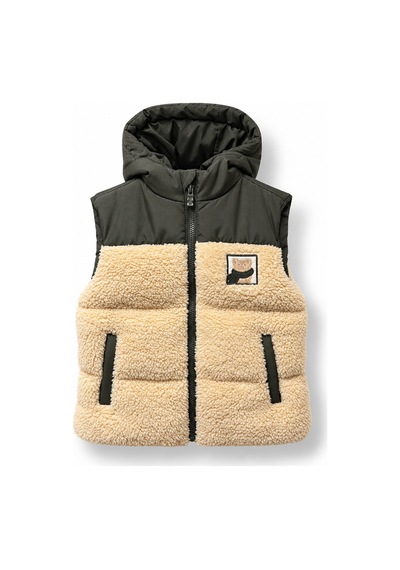 Harıbo Haribo Lisanslı Unisex Çocuk Kapüşonlu Sherpa Yelek Haki