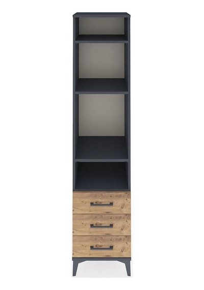 Hyperion Dolap 4 Raflı 3 Çekmeceli 44x44x195 Antrasit-çam Antrasit