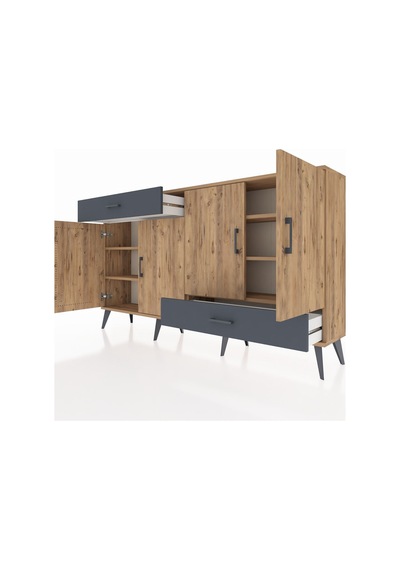 Arges Konsol 5 Raflı 2 Çekmeceli 4 Kapaklı 176x30x99 Çam-çam/antr Çam-çam/antrasit Arges Konsol 5 Raflı 2 Çekmeceli 4 Kapaklı 176x30x99 Çam-çam/antr Çam-çam/antrasit