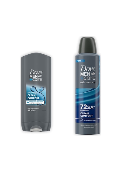 Dove Men +care Erkek Deodorant Clean Comfort 72 Saat Koruma 150 Ml + Clean Comfort Duş Jeli 400 Ml