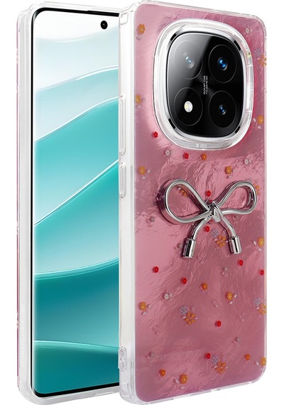 Xiaomi Redmi Note 14 Pro 4g Kılıf Kamera Korumalı Figürlü Zore Ponti Silikon Kapak Açık Pembe