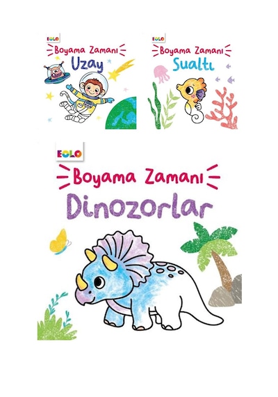 Dinozorlar-sualtı-uzay Boyama Kitapları Seti