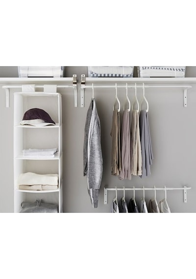 Elbise Duvar Askısı Çelik Askılık Ikea Metal Askı 60/90x26 Cm Beyaz