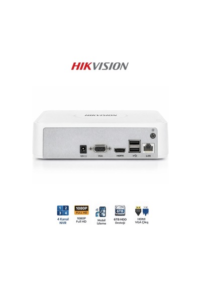 Ds-7104nı-q1 4 Kanal Nvr 1 Hdd 6tb Destekli Kayıt Cihazı