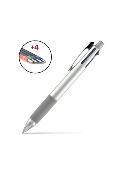 L Fonksiyonel 4 Renk Tükenmez+0.5 Mm Versatil Kalem Gri