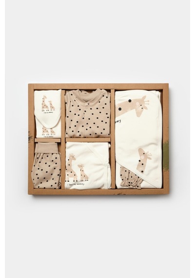 BabyCosy Bebek 10 Parça Set, %100 Organik Pamuk, Bebek Ve Yenidoğan Serisi, Hastane Çıkışı Seti - Csy5112 Ekru - Vizon