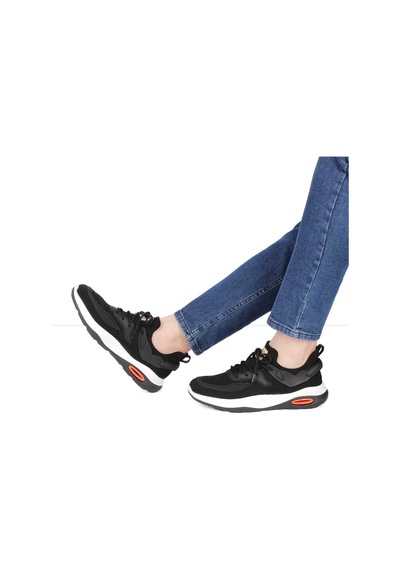 Erkek Siyah Bağcıklı Kalın Tabanlı Sneaker