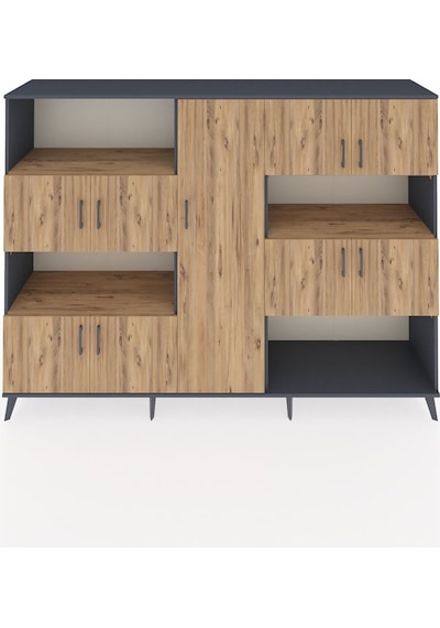 Hyperion Dolap 10 Raflı 9 Kapaklı 220x44x163 Antrasit-çam Antrasit-çam Hyperion Dolap 10 Raflı 9 Kapaklı 220x44x163 Antrasit-çam Antrasit-çam