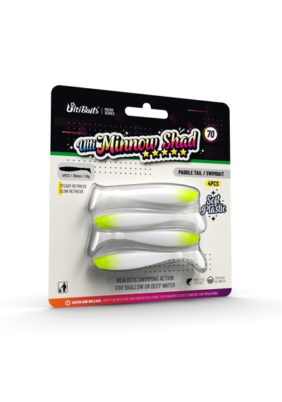 Ulti Baits Minnow Shad Silikon Balık 70mm 1,6gr 4 Adet, Ub-c12
