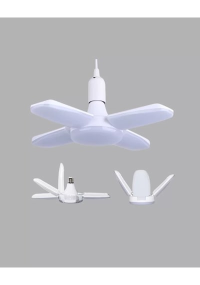 Tasarruflu Pervane Led Ampül 4 Kollu 60 Watt Geniş Alan Aydınlatma Çok Renkli