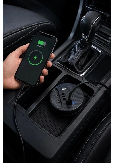 Araç Şarj Aleti Çakmaklık İnvertör & Şarj Cihazı 220v Priz+usb & Type-c Araba Çakmaklık 1
