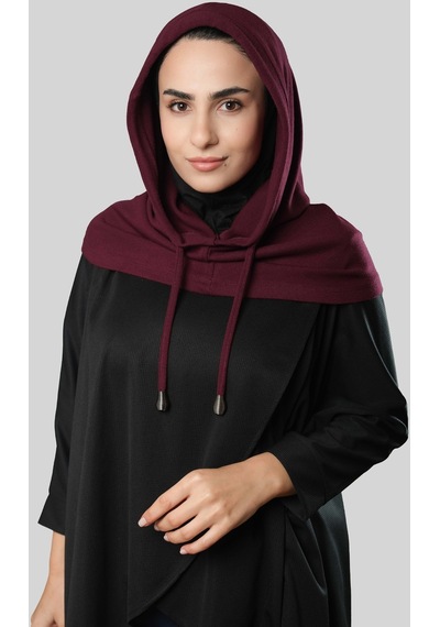 Hürrem Bone Bordo Bağcıklı Salaş Balaklava Boyunluklu Bere Triko Düz 2326 16 Bordo