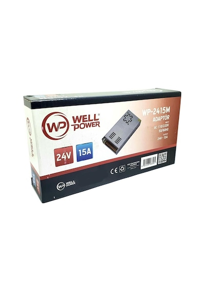 Wellpower 24Volt 15Amper Metal Kasa Adaptör Fanlı
