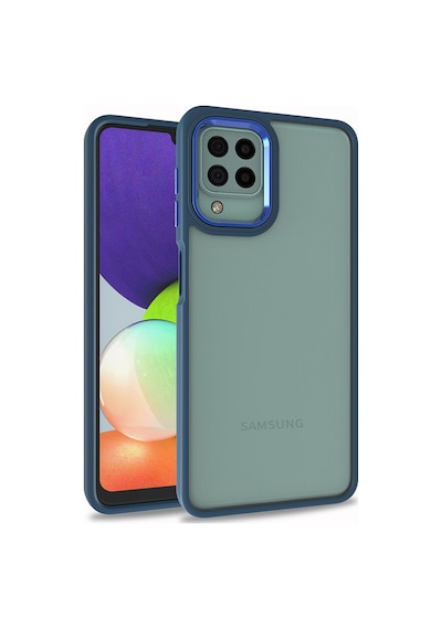 Zore Galaxy M22 Kılıf Nvth Flora Kapak - Mavi