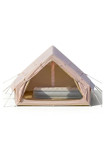 12 Kişilik 4 Mevsim Şişme Kamp Çadırı Su Geçirmez 210d Oxford Kumaş 12 M2 400x300x200 Cm Bej