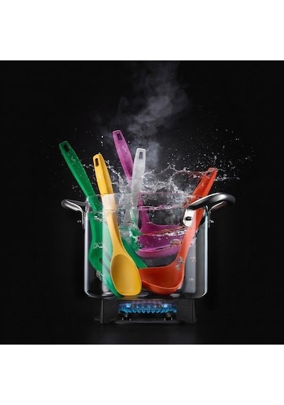 Lurch - Platin Silikon Mini Hamur Kazıyıcı 26 Cm Mavi - Yanmaz, Yapışmaz, Bükülmez, Çizmez, Tat Ve Koku Bırakmaz - 240105