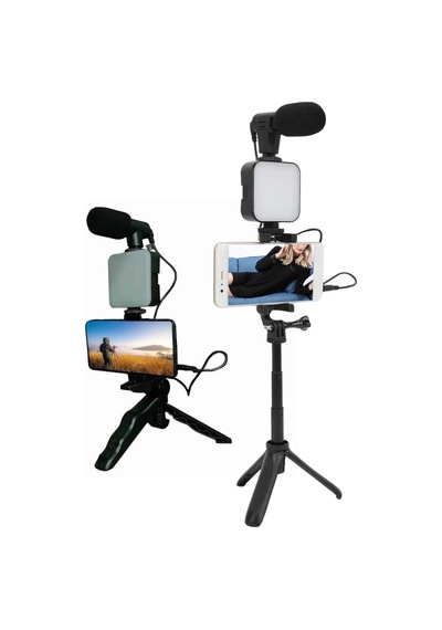 Northcity Led Işıklı Mikrofonlu Vlog Telefon Tutucu Seti - Yeni Nesil Kamera Kiti