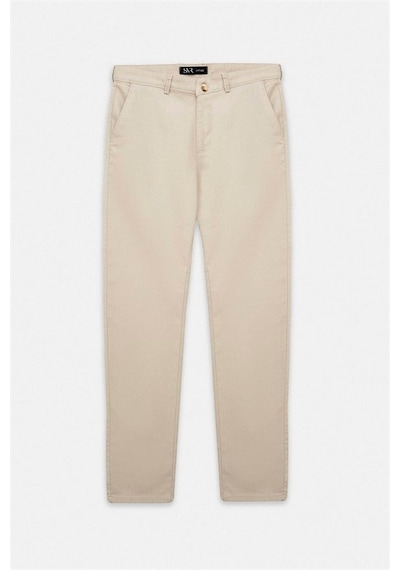 Süvari Bej Slim Düz Armürlü Normal Bel Casual Pantolon Pn2020500766-bj3