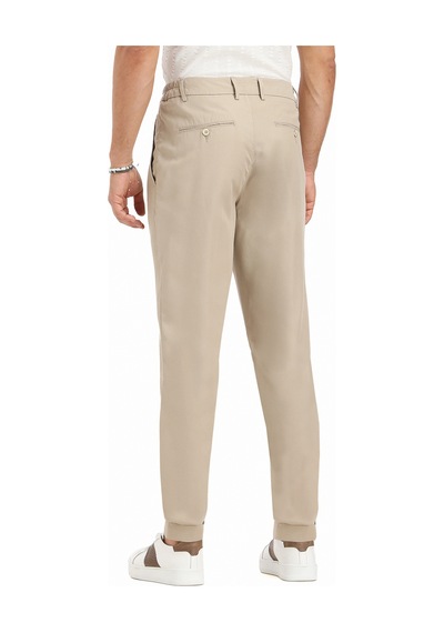 Ramsey Bej Düz Dokuma Jogging Fit Casual Pantolon