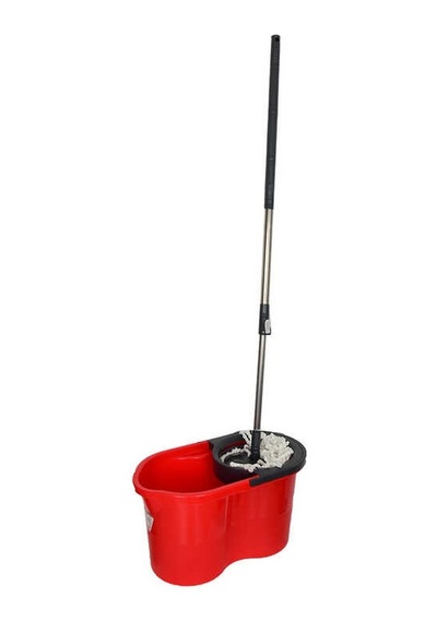 Plastik Temizlik Seti Kova+mop+paspas+sap Kırmızı Renk
