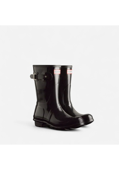 Hunter Womens Orıgınal Short Gloss Boot Kadın Siyah Kısa Bot Wfs1000rgl-blk