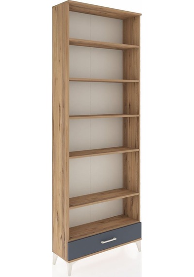 Arges Dolap 6 Raflı Tek Çekmeceli 88x30x243 Çam-antrasit Çam Arges Dolap 6 Raflı Tek Çekmeceli 88x30x243 Çam-antrasit Çam