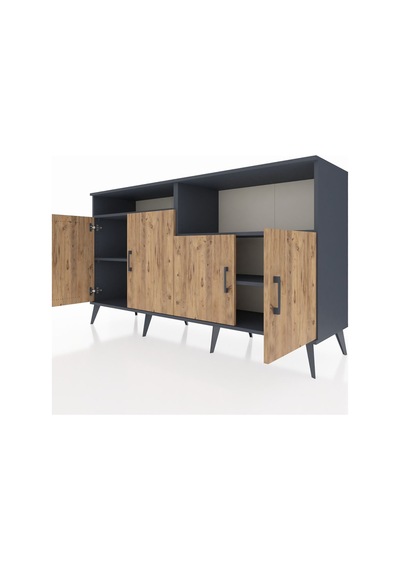 Hyperion Konsol 4 Raflı 4 Kapaklı 176x44x99 Antrasit-çam/antrasit Antrasıt/atlas Çam - Antrasıt Hyperion Konsol 4 Raflı 4 Kapaklı 176x44x99 Antrasit-çam/antrasit Antrasıt/atlas Çam - Antrasıt
