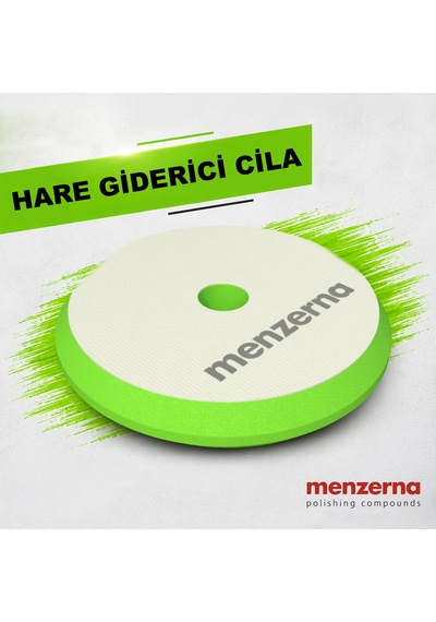 Menzerna Hare Giderici Cila Süngeri 155/180mm - Yeşil Rotary Orbital Uyumlu Hologram Giderici Ped