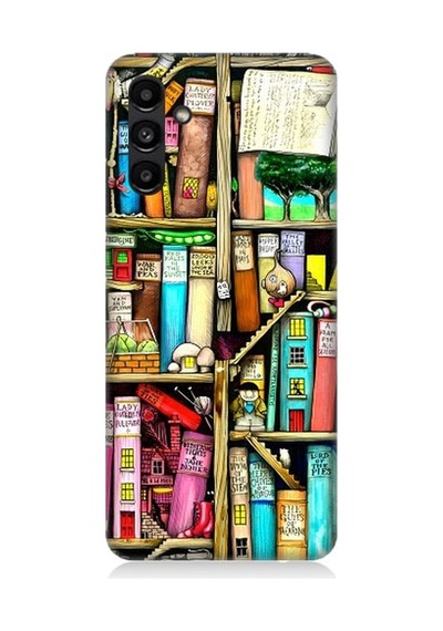Samsung Galaxy A13 Uyumlu Kitaplık Ve Raflar Books Shelf Desenli Silikon Kılıf