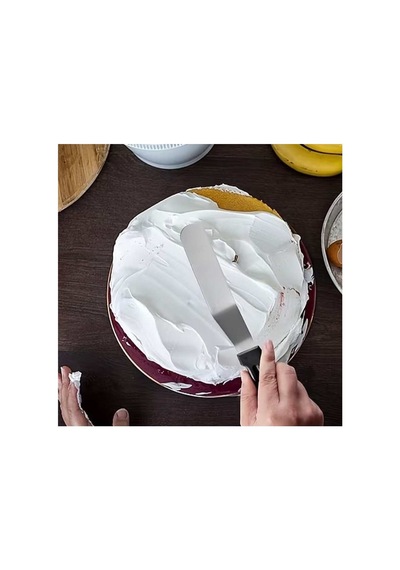 Paslanmaz Çelik L Tipi Pastacı Spatulası Krema Düzeltme Ve Pasta Şekillendirme Bıçağı Evimdeyokyok Çok Renkli