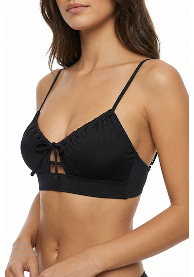 Penti Siyah Front Opening Bikini Üstü