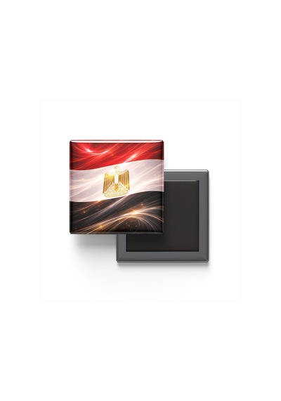 9x9 Cm Buzdolap Magnetleri - Mısır Bayrağı Ve Türk Bayrağı - 2'li Set Magneti