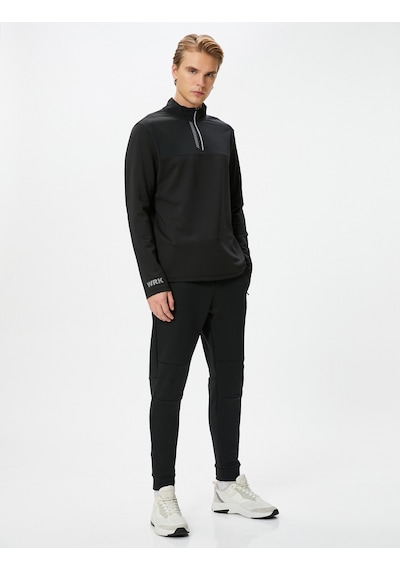 Koton Spor Eşofman Altı Jogger Beli Bağcıklı Dikiş Detaylı Cepli Siyah 4sam40003nk 4SAM40003NK999 Siyah