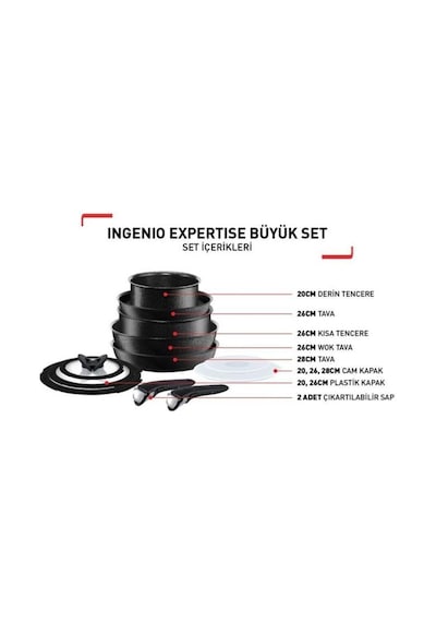 Tefal Titanium Ingenio Expertise 12 Parça Tencere Set