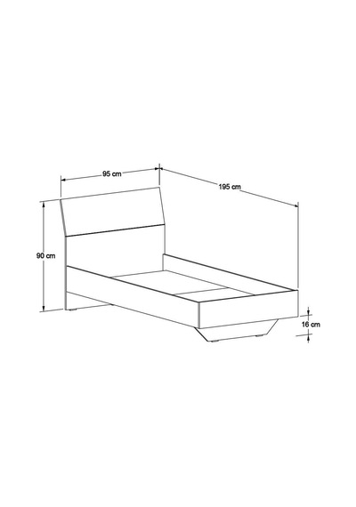 Prestij Tek Kişilik Karyola - Noce/beyaz 95x90x195 Cm