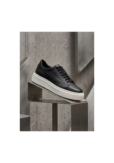 Crc Ayakkabı Orijinal Keçi Derisi Hakiki Deri Erkek Comfort Günlük Ayakkabı Sneaker Siyah