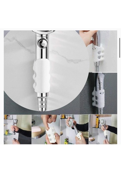 2 Adet Su Geçirmeyen Kancalı Banyo Duş Başlığı Tutucu Silikon Vantuz Aparatı