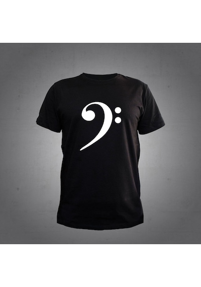 Herşey Nota Fa Anahtar Siyah T-shirt Unisex 001