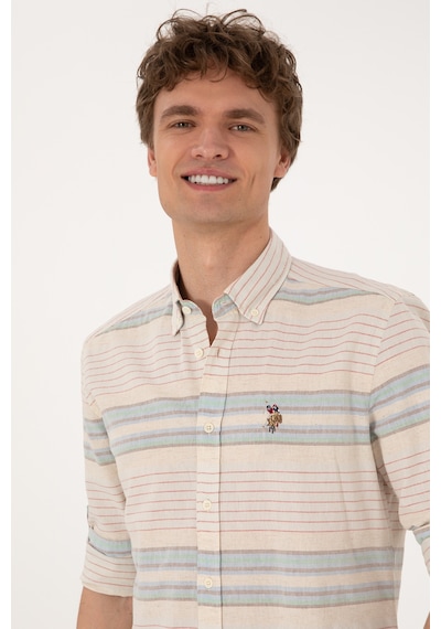 U.s. Polo Assn. Erkek İndigo Gömlek Desenli 50300005-vr028 İndigo