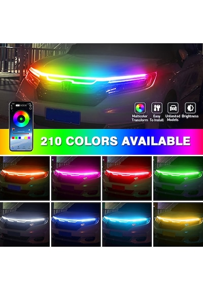 App Kontrollü Kaput Ledi Animasyonlu Rgb Kayar Led -150cm App Kontrollü Kaput Ledi Animasyonlu Rgb Kayar Led -150cm