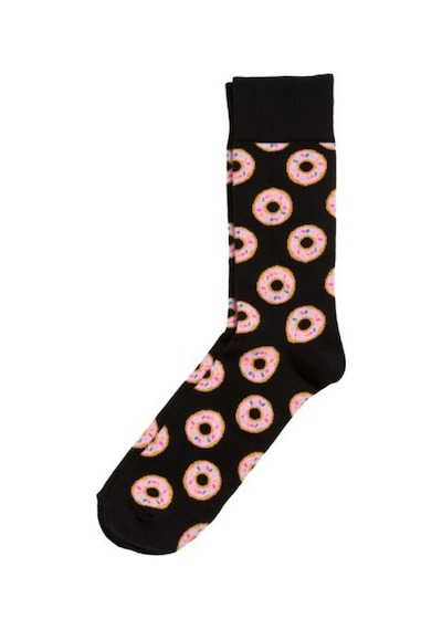 Donut Desenli Renkli Unisex Kolej Çorap Çok Renkli