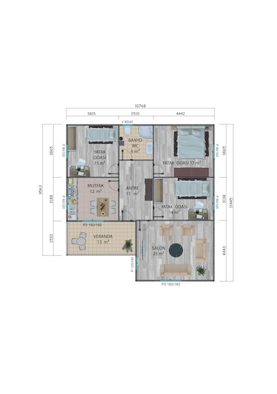 114 M2 Prefabrik Ev